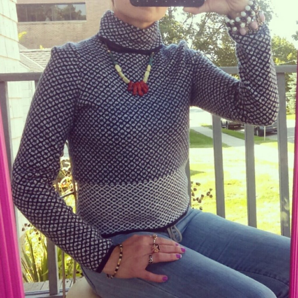 Anthro Moth Nightsnow Wool Turtleneck L - Picture 1 of 7